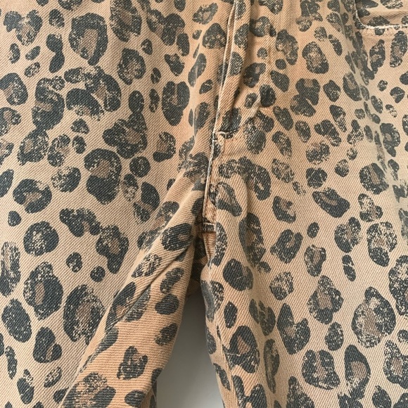 AMO High Rise Leopard Print Jeans - Tan and Black - Picture 2 of 10